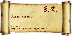 Birg Kanut névjegykártya